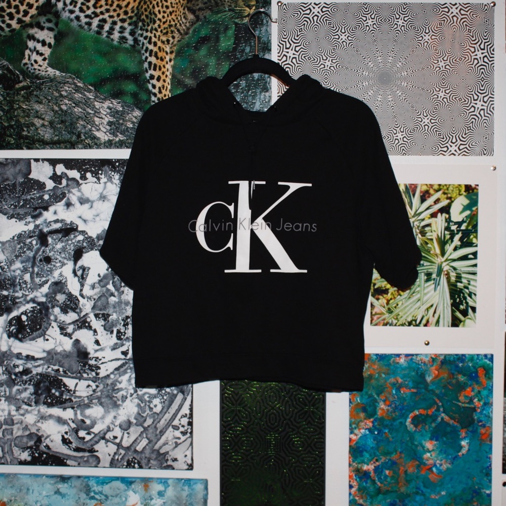 Quarter sleeved black Calvin Klein hoodie